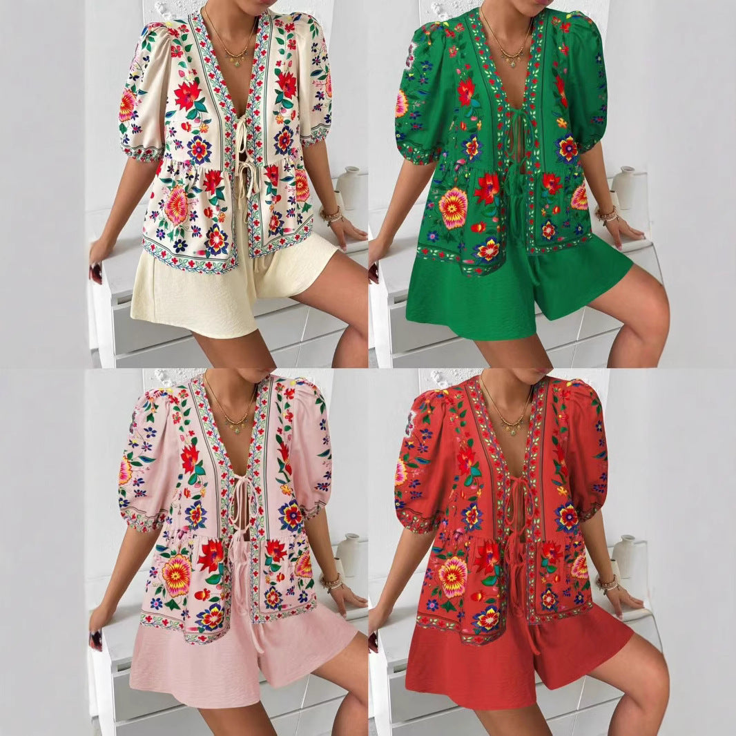 Artisio | Women Vintage Bloom Two Piece Set
