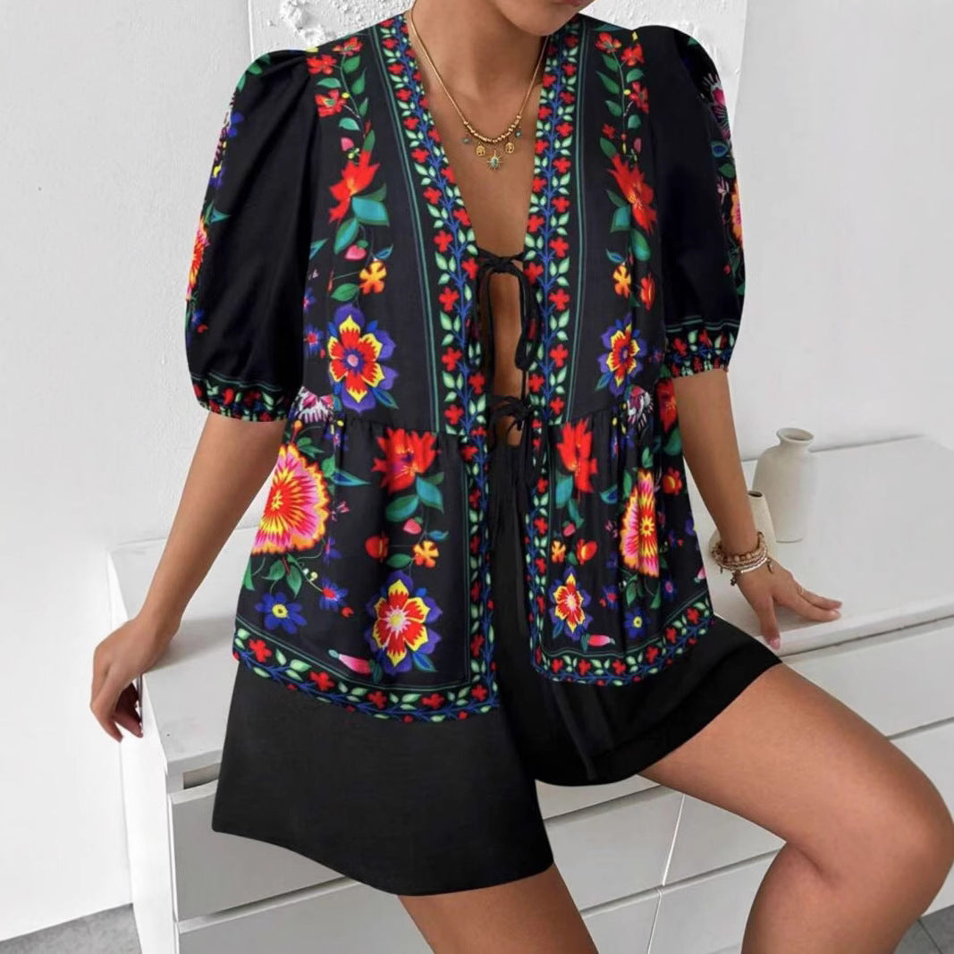Artisio | Women Vintage Bloom Two Piece Set