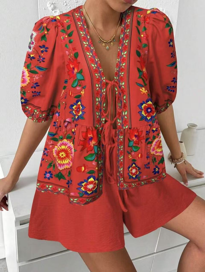 Artisio | Women Vintage Bloom Two Piece Set