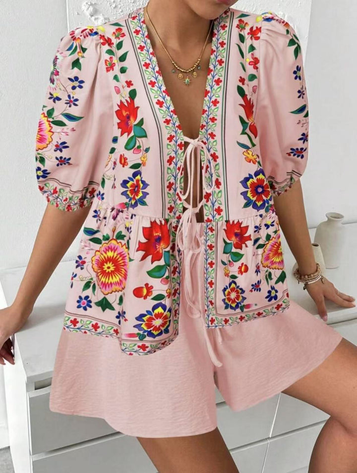 Artisio | Women Vintage Bloom Two Piece Set