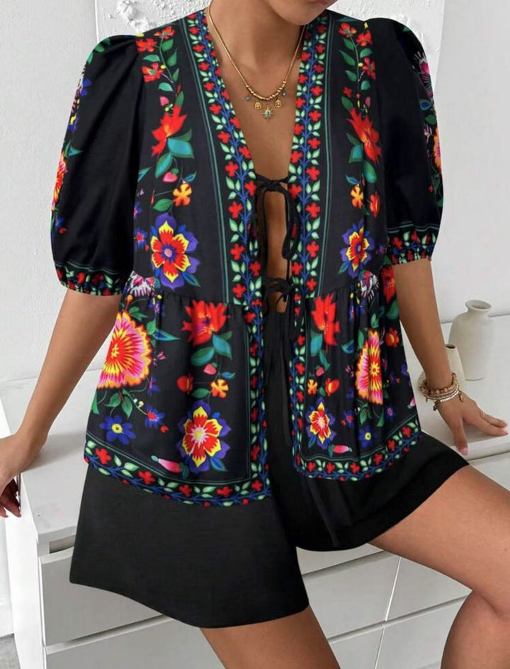Artisio | Women Vintage Bloom Two Piece Set