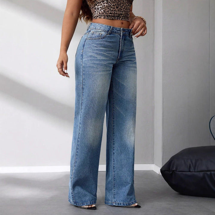 Artisio | Women Vintage Wash Wide Jeans