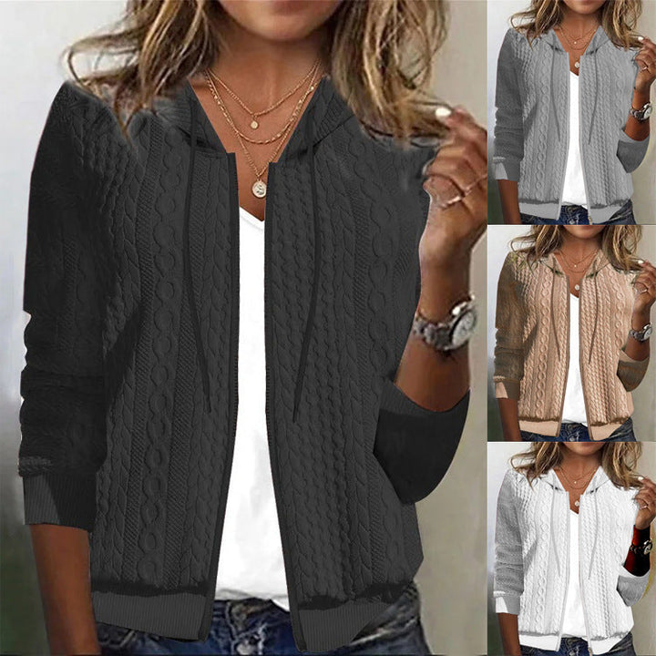 Artisio | Women Warm Knit Zip Hoodie