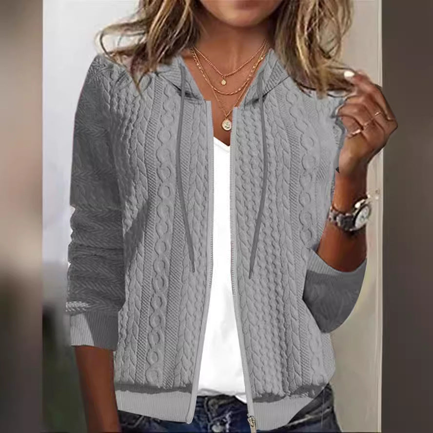 Artisio | Women Warm Knit Zip Hoodie