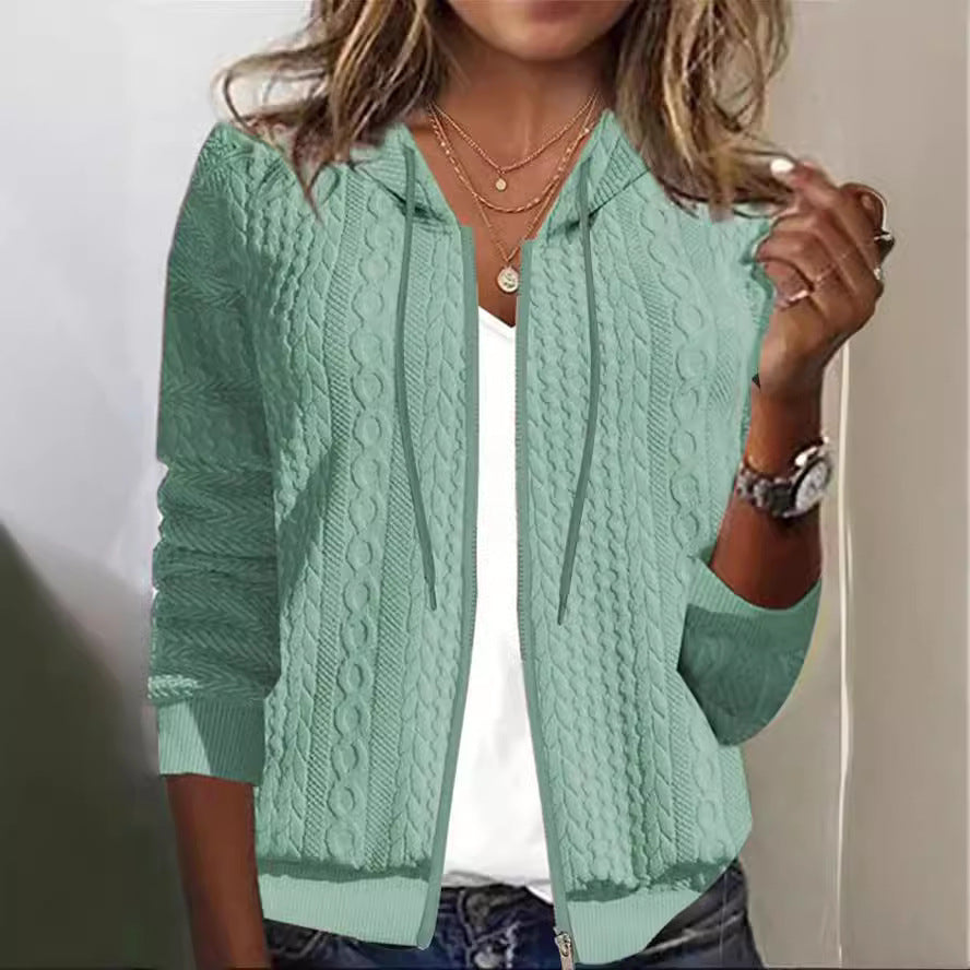 Artisio | Women Warm Knit Zip Hoodie