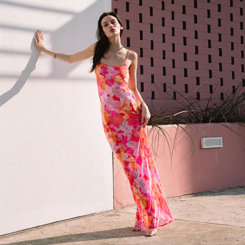 Artisio | Women Watercolor Floral Maxi Dress