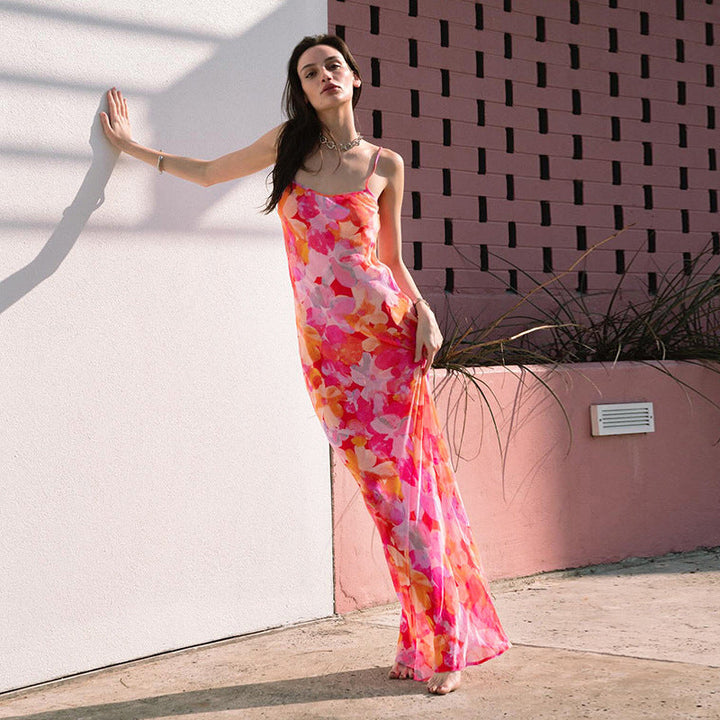 Artisio | Women Watercolor Floral Maxi Dress