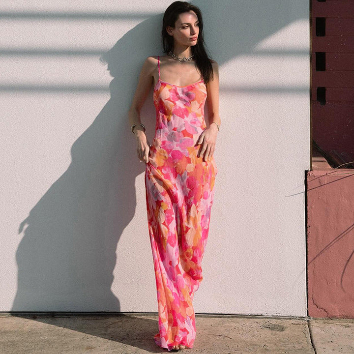 Artisio | Women Watercolor Floral Maxi Dress