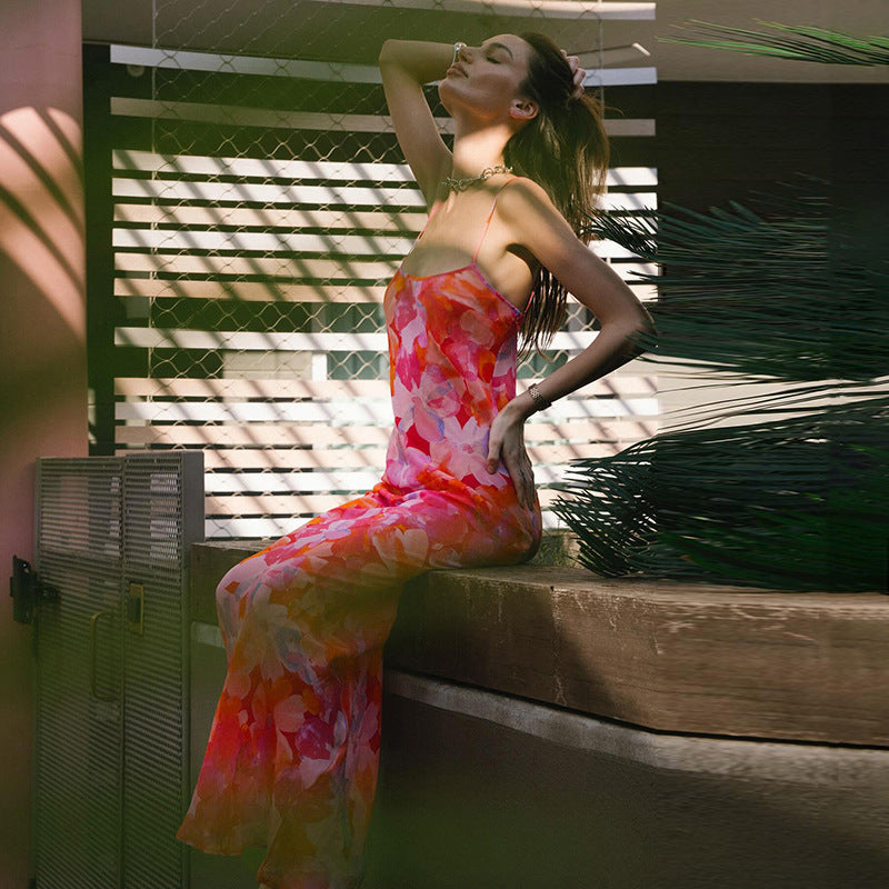 Artisio | Women Watercolor Floral Maxi Dress