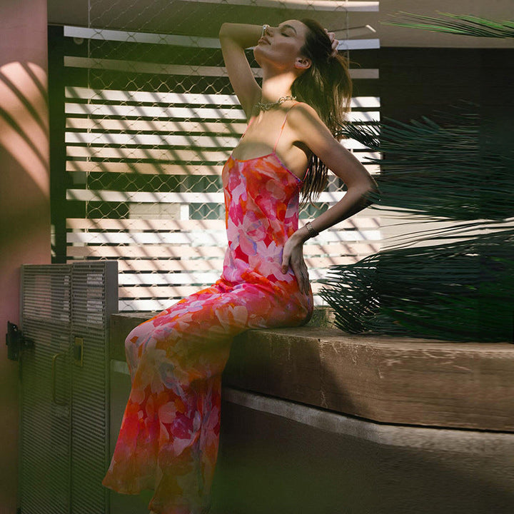 Artisio | Women Watercolor Floral Maxi Dress