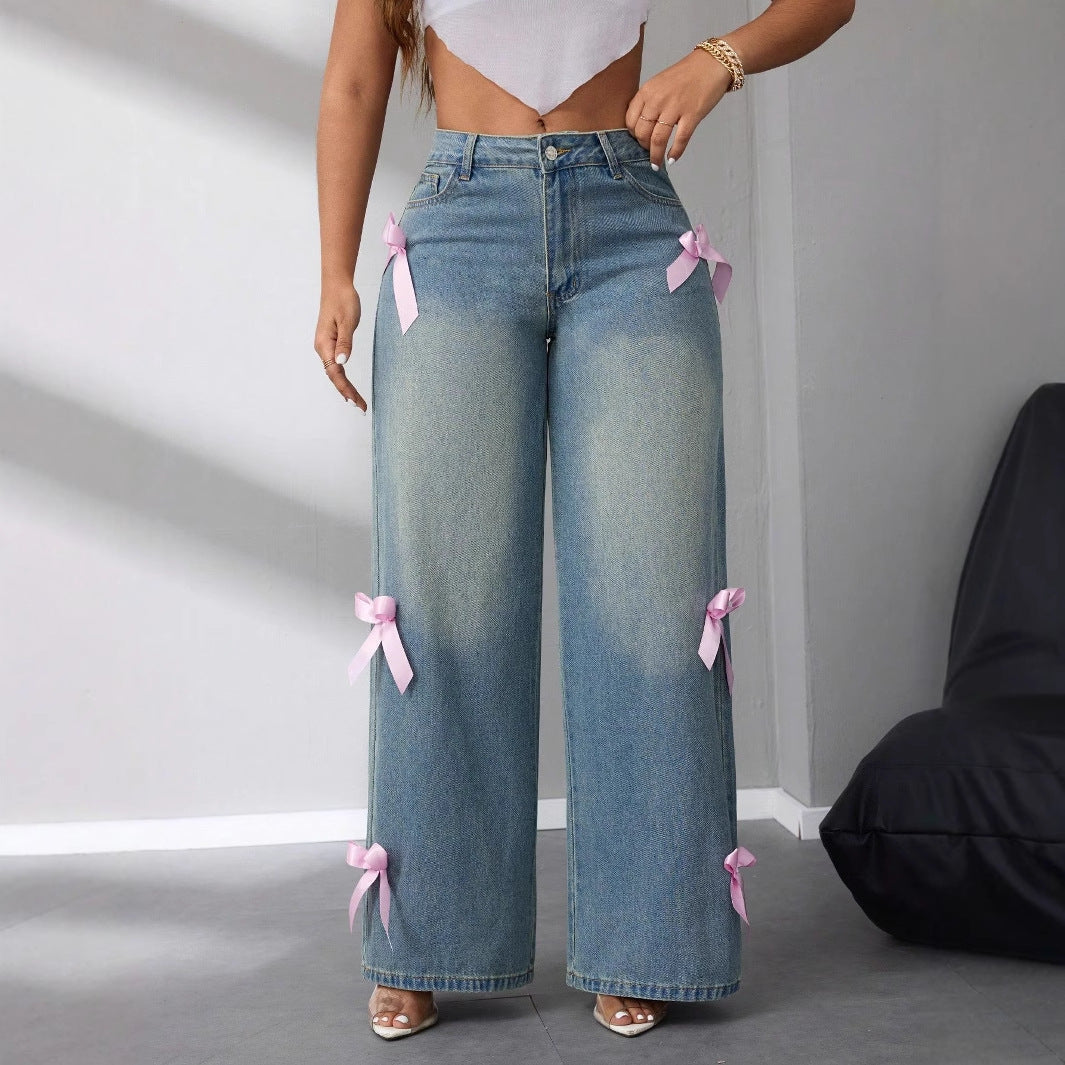 Artisio | Women Y2K Soft Girl Wide Leg Jeans