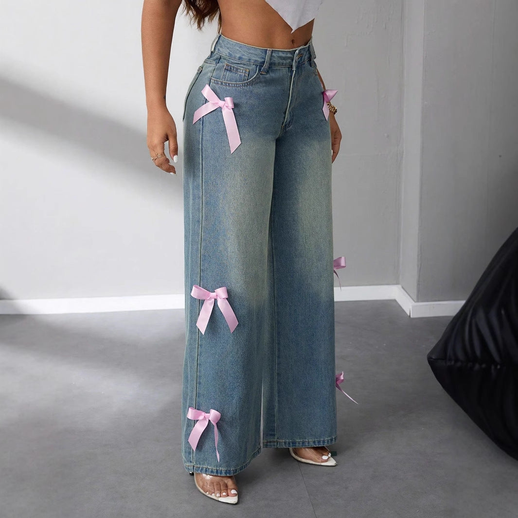 Artisio | Women Y2K Soft Girl Wide Leg Jeans