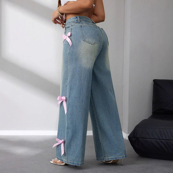 Artisio | Women Y2K Soft Girl Wide Leg Jeans