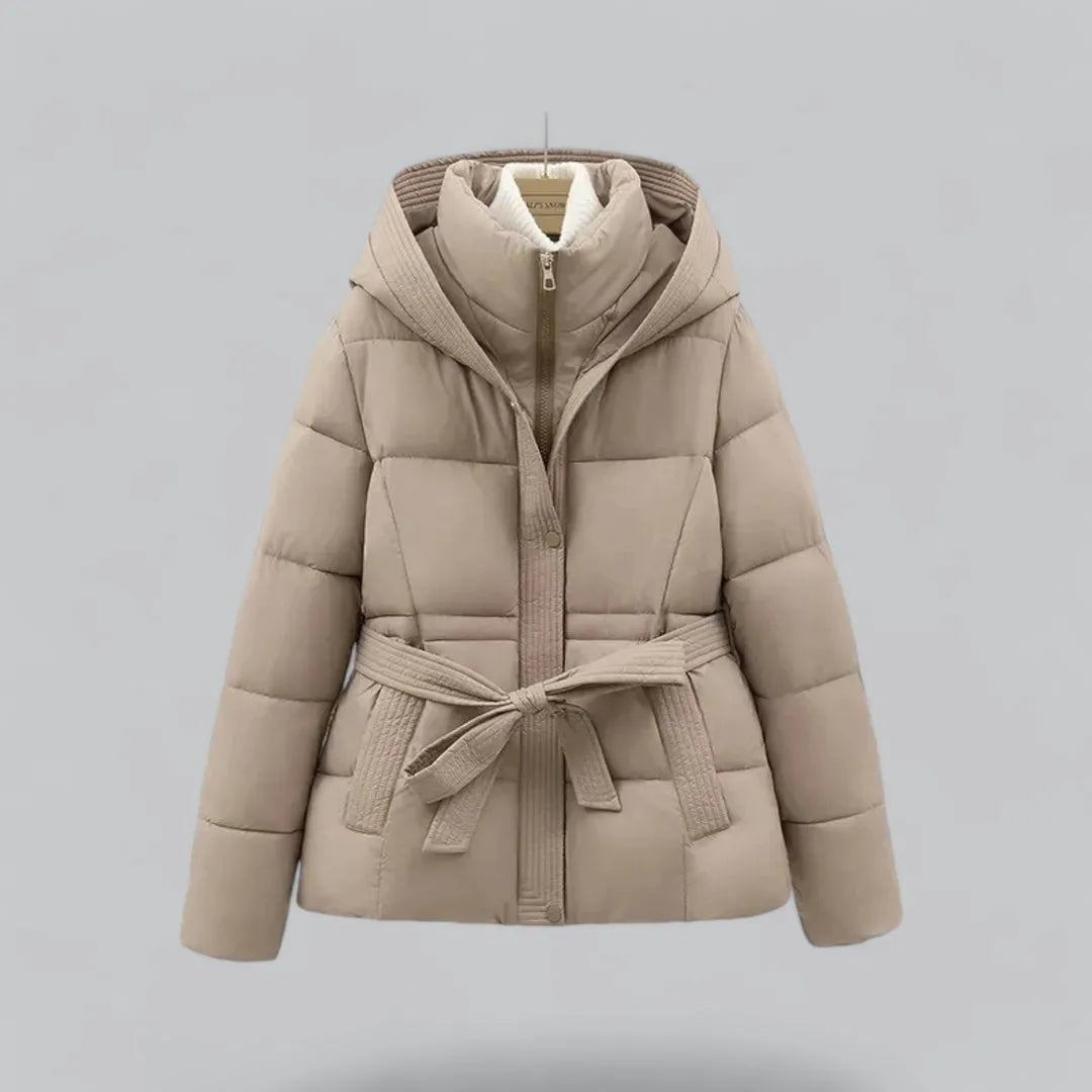 Audrey Belted Hooded Puffer Jacket