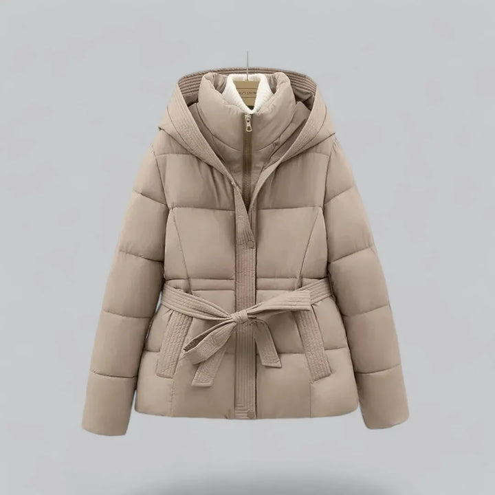 Audrey Belted Hooded Puffer Jacket