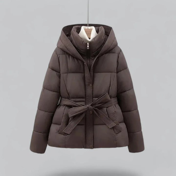 Audrey Belted Hooded Puffer Jacket