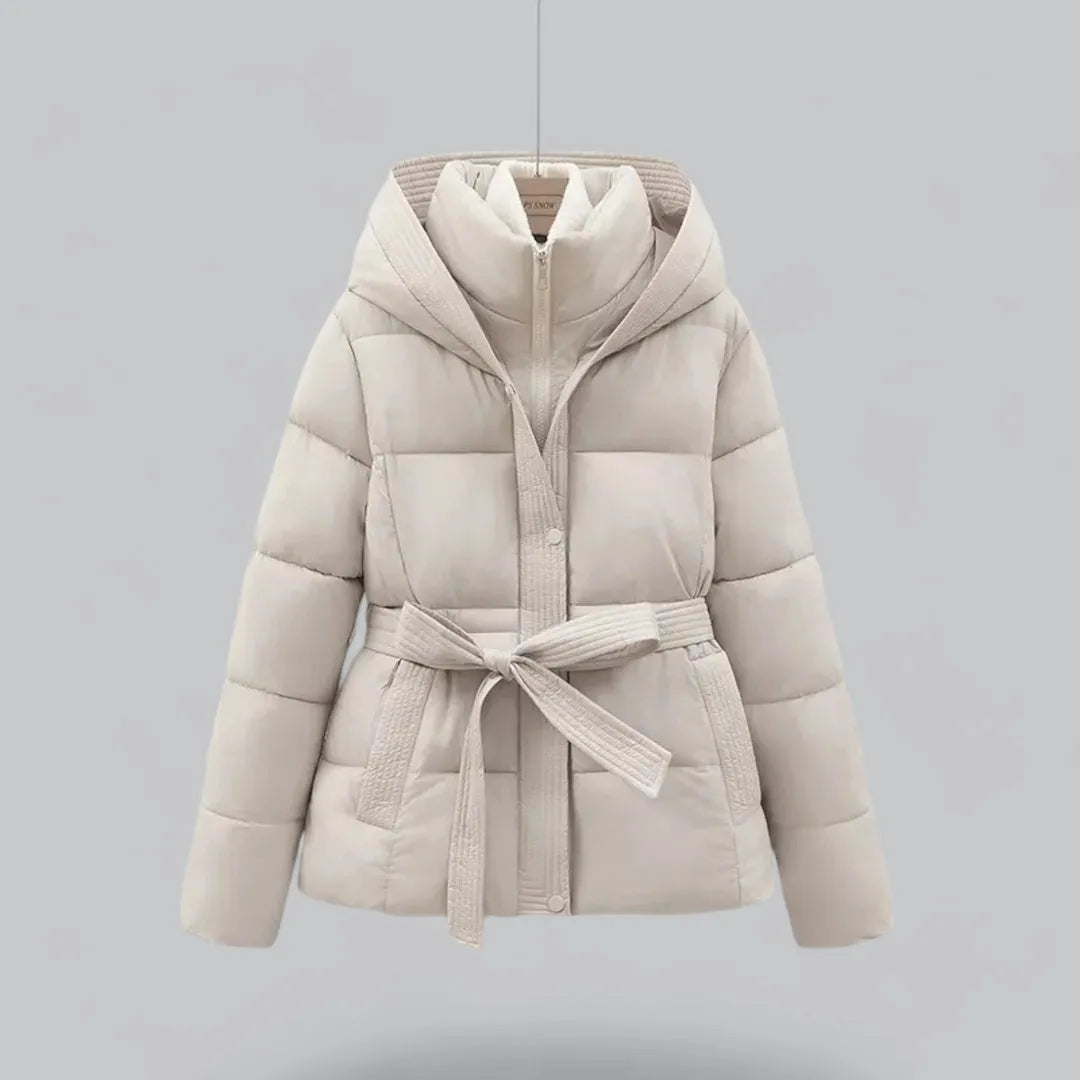 Audrey Belted Hooded Puffer Jacket