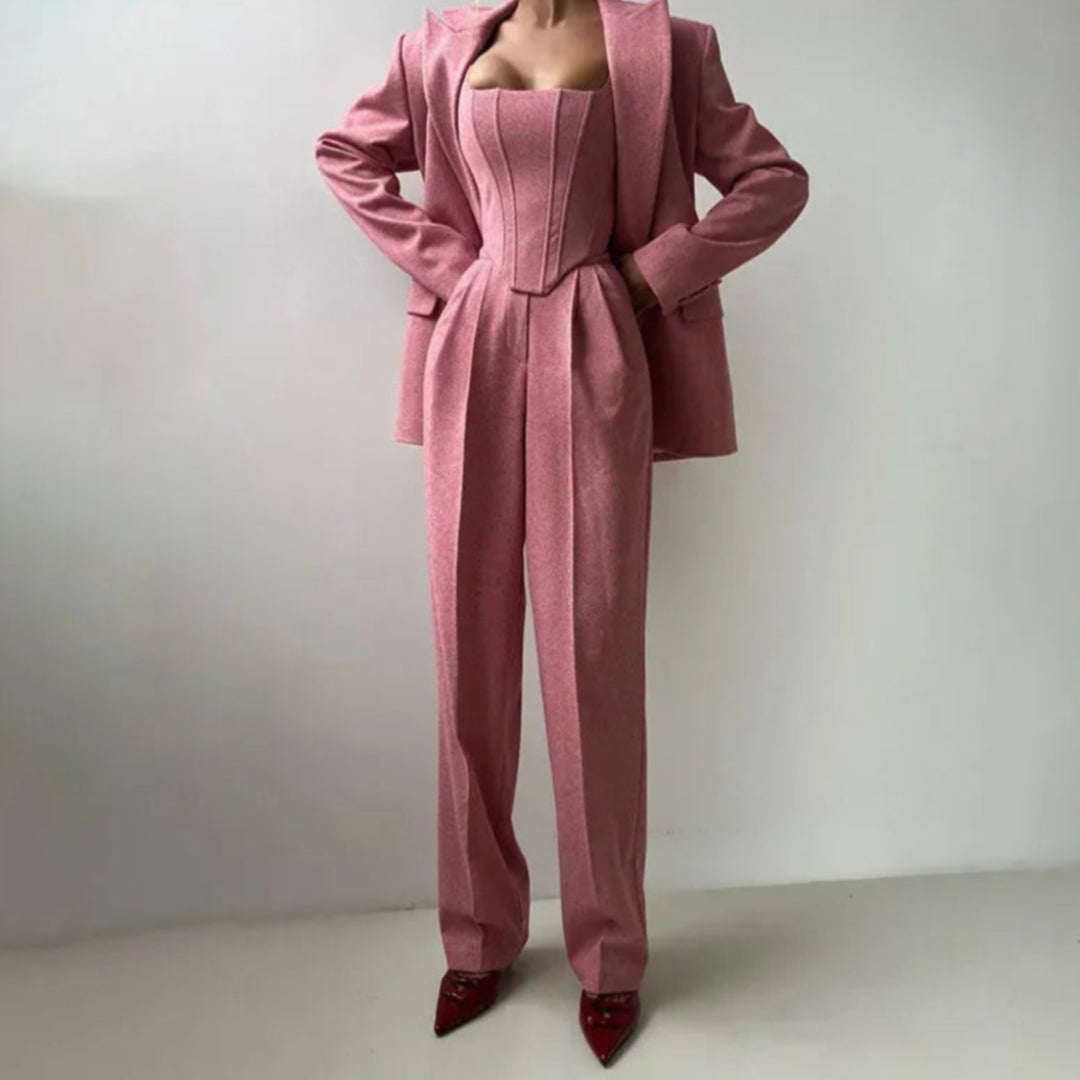 Aurora 3-Piece Tailored Corset Pant Suit Set