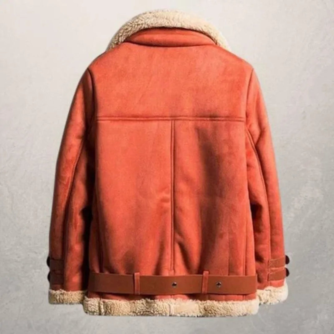 Aurora Shearling-Lined Suede Aviator Jacket Artisio