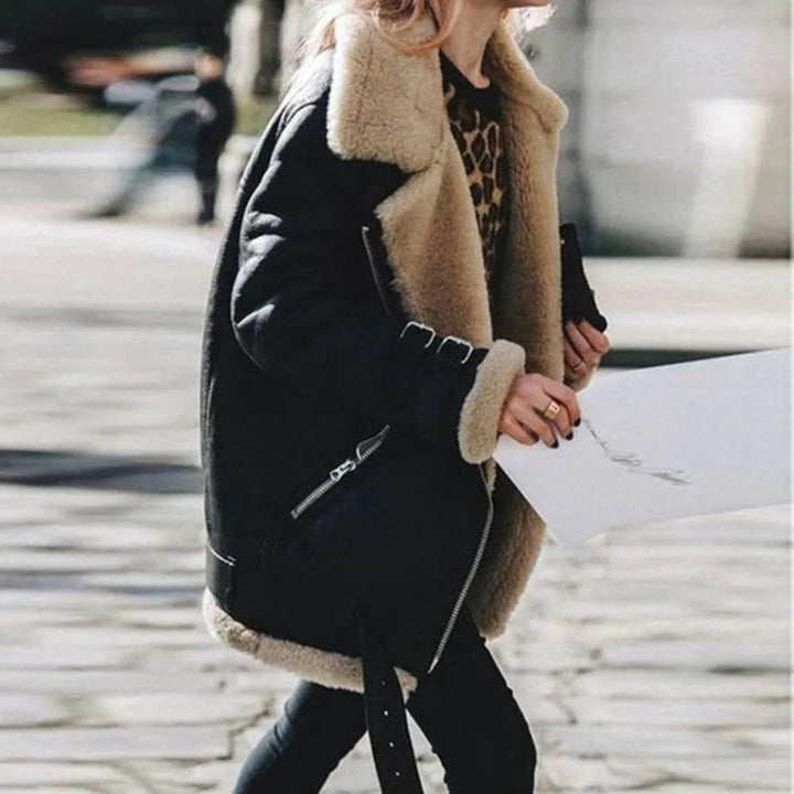 Aurora Shearling-Lined Suede Aviator Jacket Artisio