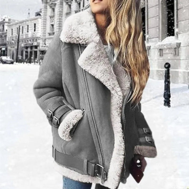 Aurora Shearling-Lined Suede Aviator Jacket Artisio