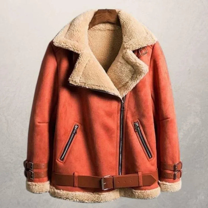 Aurora Shearling-Lined Suede Aviator Jacket Artisio