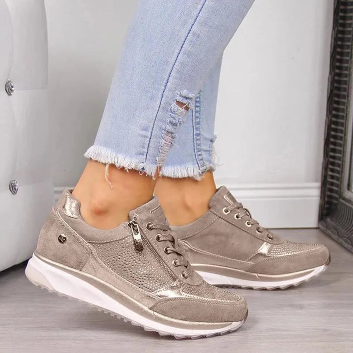 Ava Sequins Wedge Sneakers