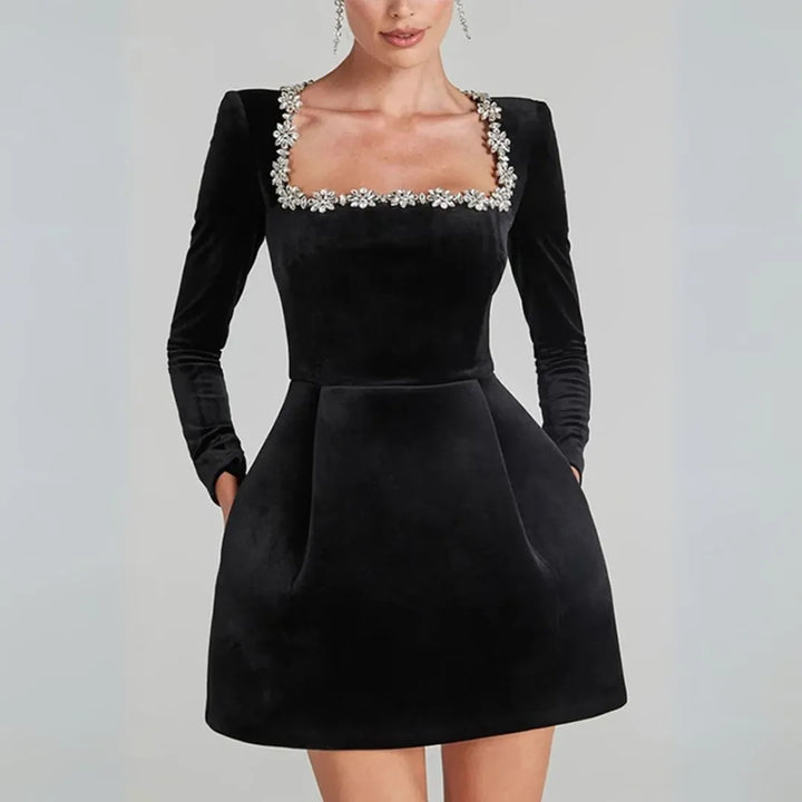 Blakely Square Neck Velvet Mini Dress