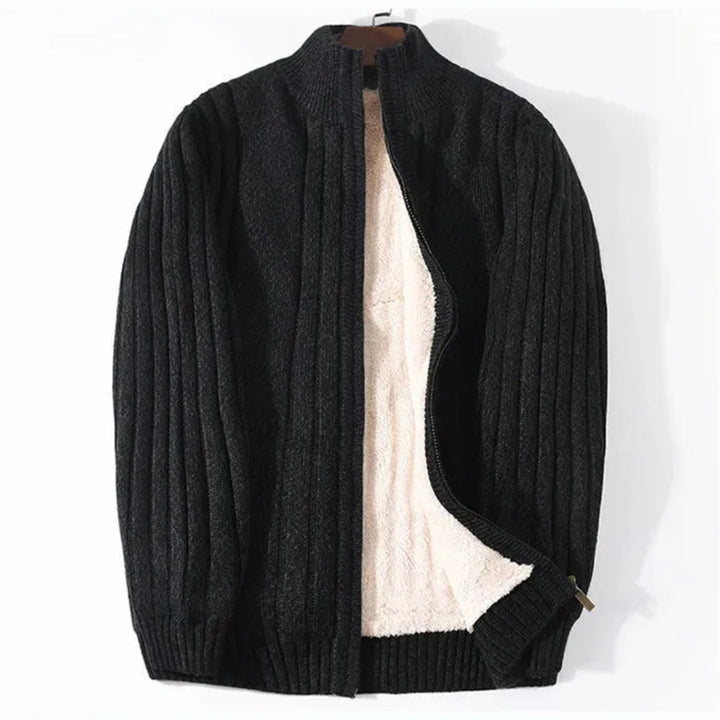 Brad Full-Zip Knitted Fleece-Lined Cardigan
