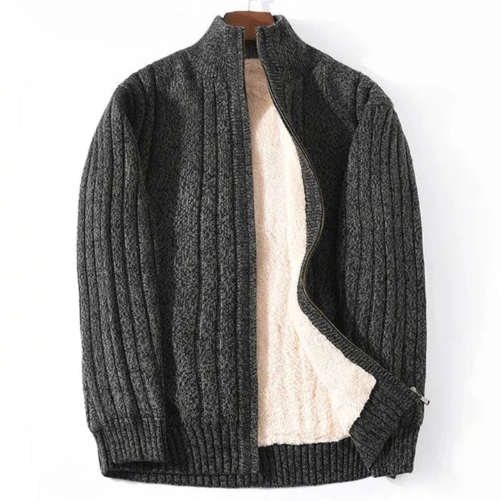 Brad Full-Zip Knitted Fleece-Lined Cardigan