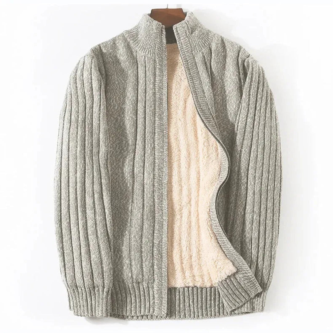 Brad Full-Zip Knitted Fleece-Lined Cardigan