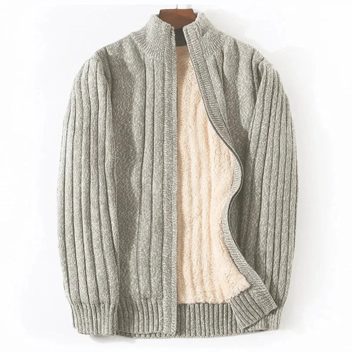 Brad Full-Zip Knitted Fleece-Lined Cardigan