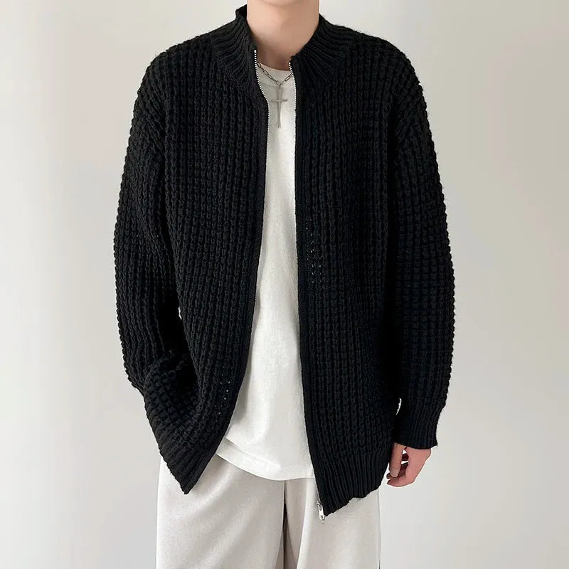 Brad Waffle Knit Full-Zip Sweater Artisio