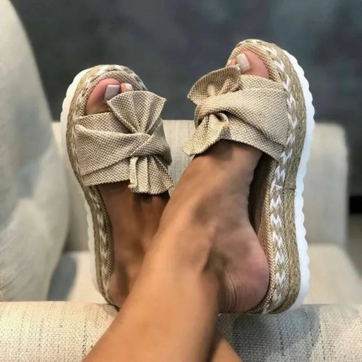 Brea Braid Bowknot Wedge Sandals