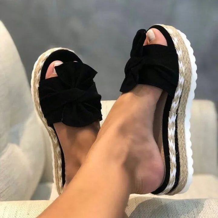 Brea Braid Bowknot Wedge Sandals