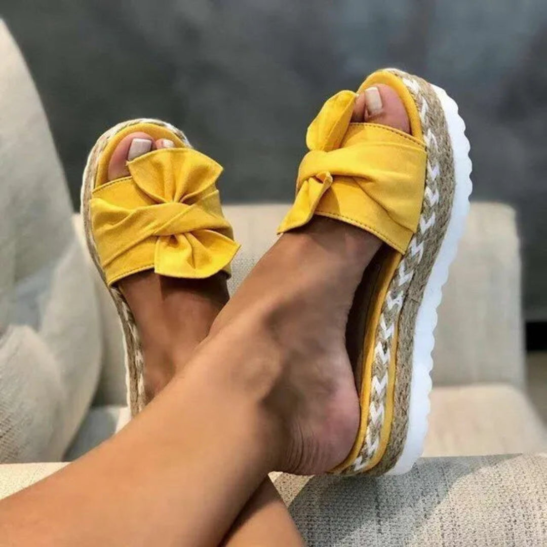 Brea Braid Bowknot Wedge Sandals