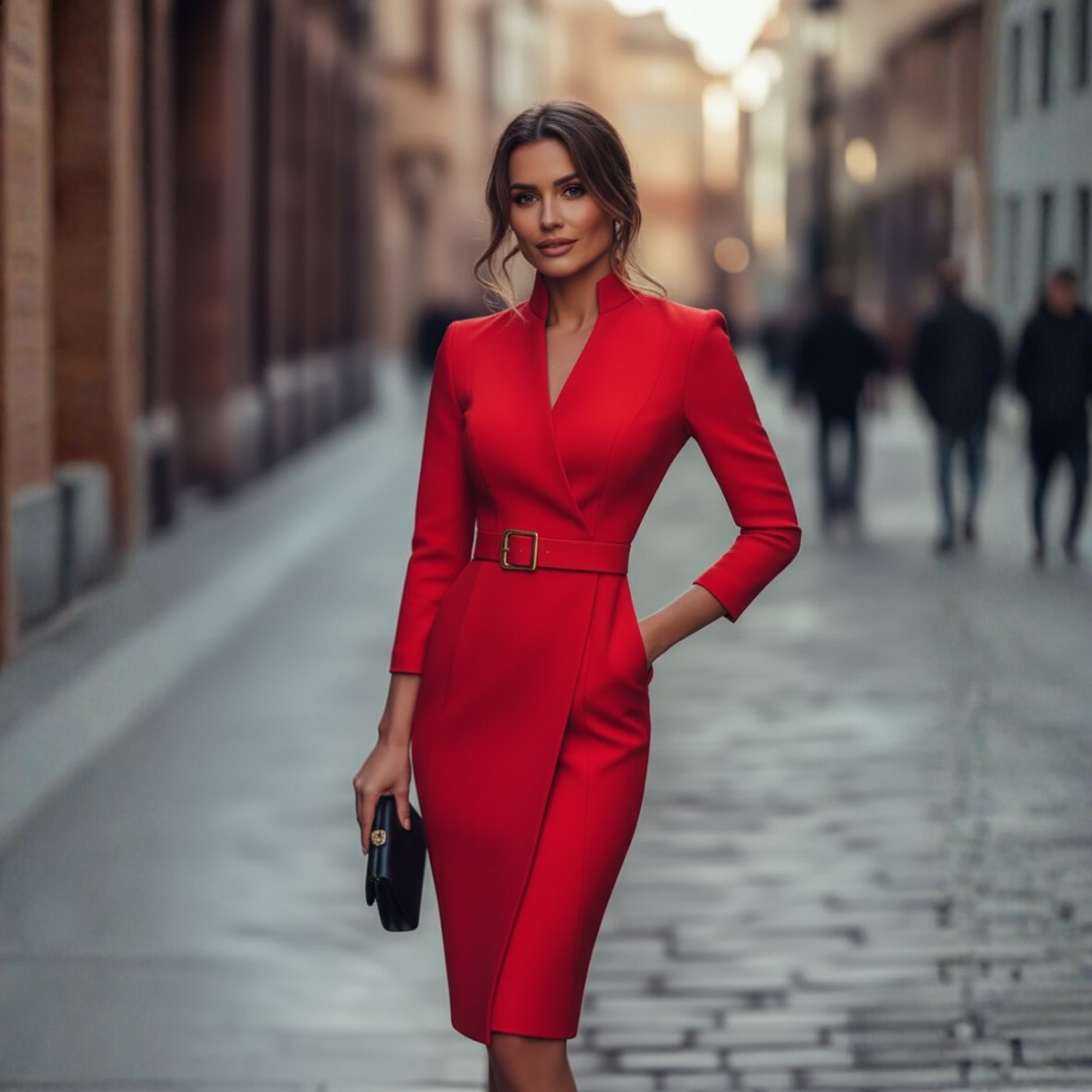 Brianna Belted Sheath Dress