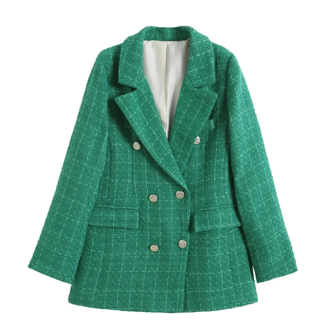 Brooke Textured Double-Breasted Jacket Artisio