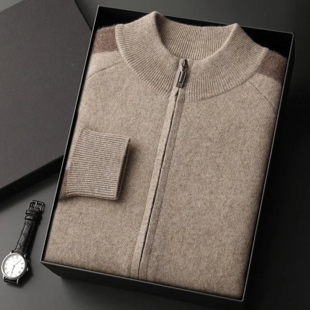 Caden Cashmere Full-Zip Sweater