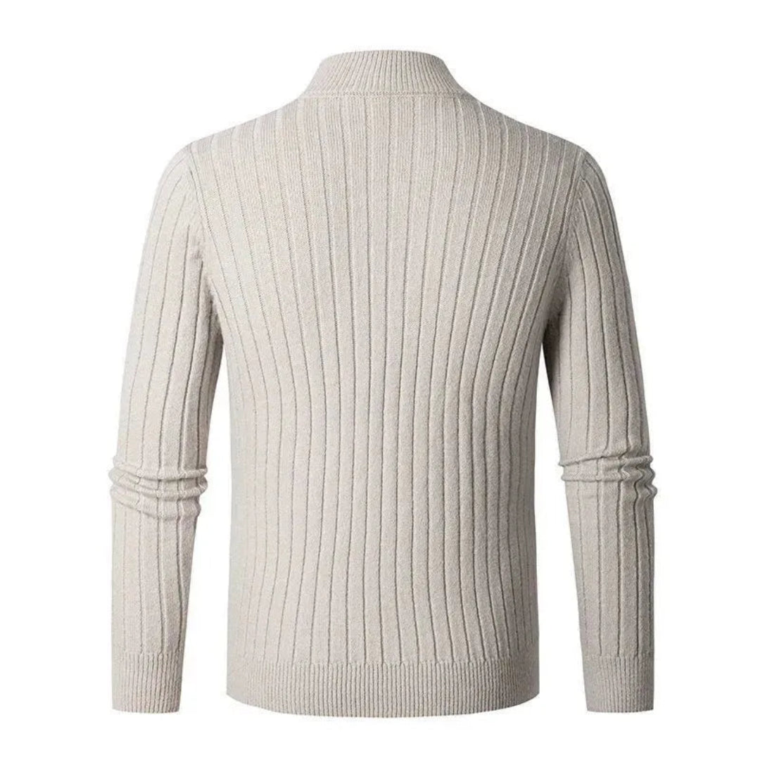 Caden Half-Zip Ribbed Sweater Artisio