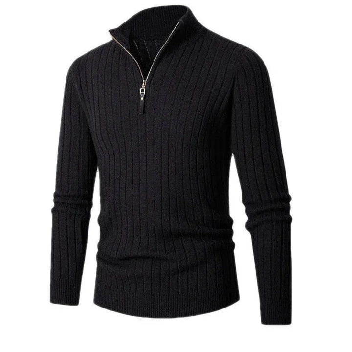 Caden Half-Zip Ribbed Sweater Artisio
