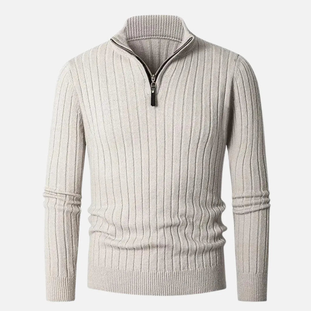 Caden Half-Zip Ribbed Sweater Artisio