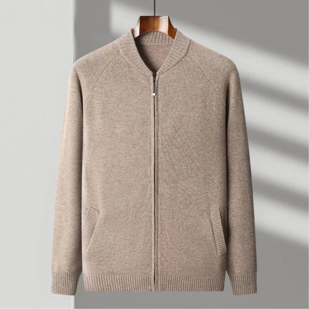 Cain Full-Zip Wool Sweater Artisio