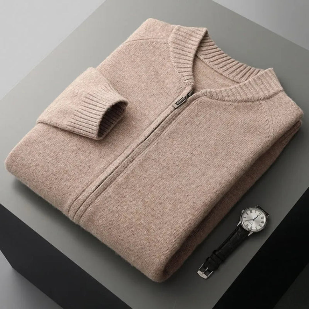 Cain Full-Zip Wool Sweater Artisio