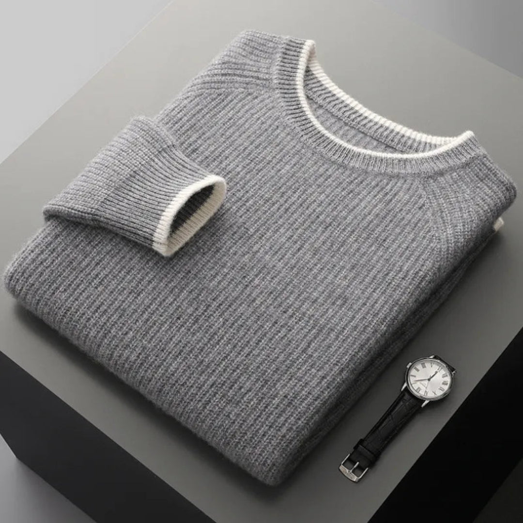 Cal Ribbed Crewneck Wool Sweater Artisio