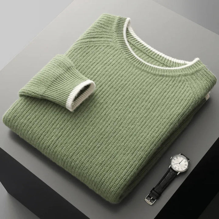 Cal Ribbed Crewneck Wool Sweater Artisio