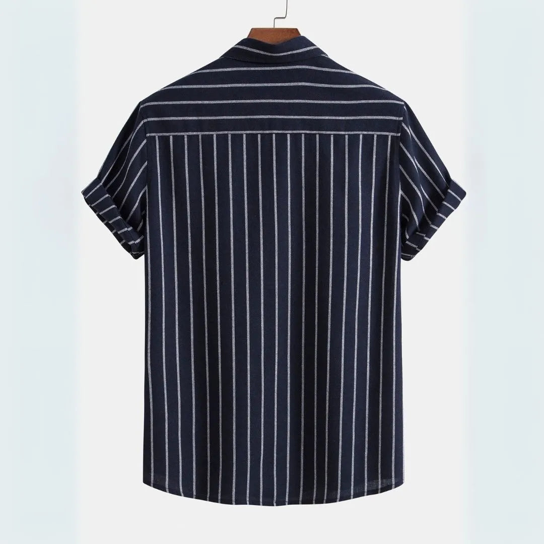 Callum Vertical Stripe Short Sleeve Shirt