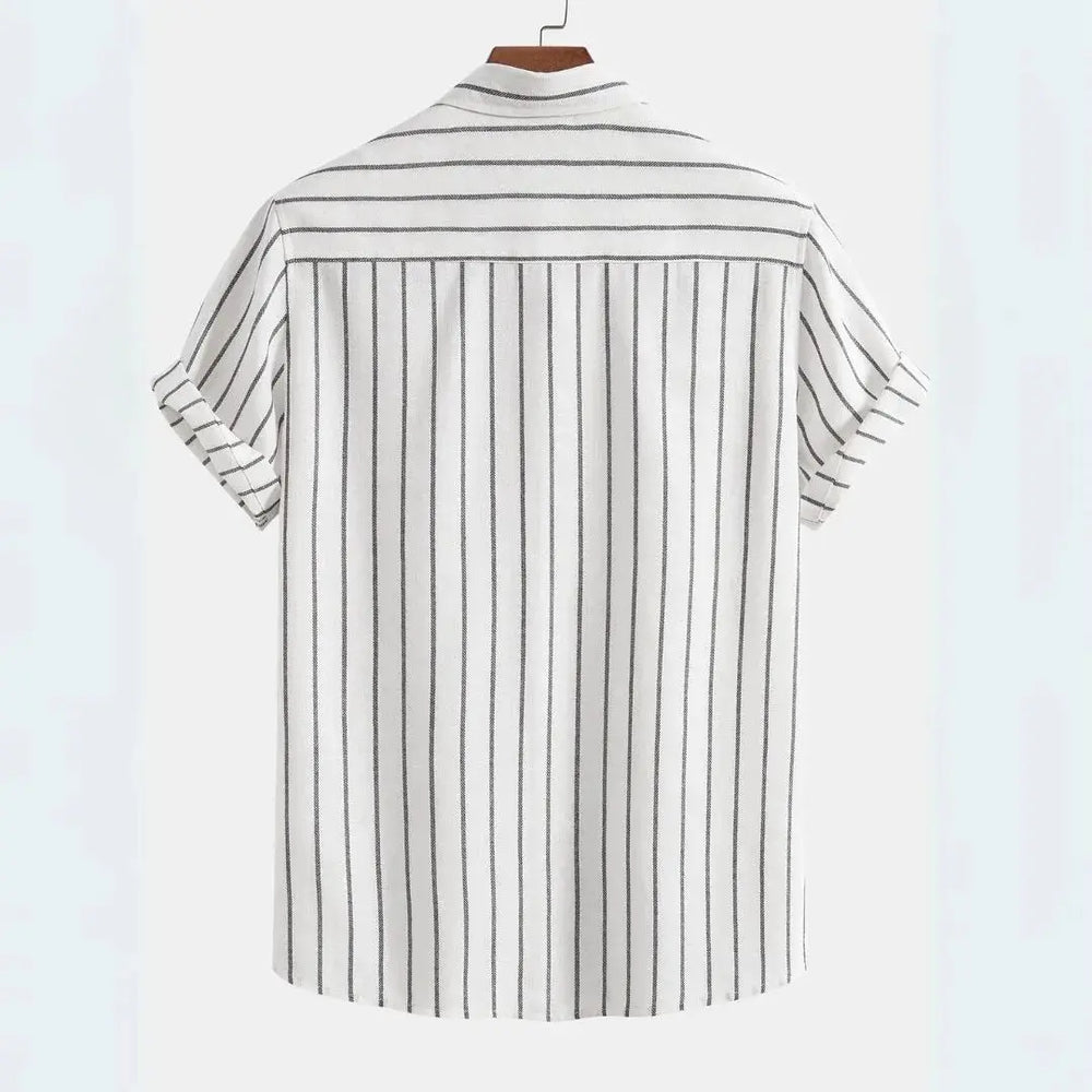 Callum Vertical Stripe Short Sleeve Shirt Artisio