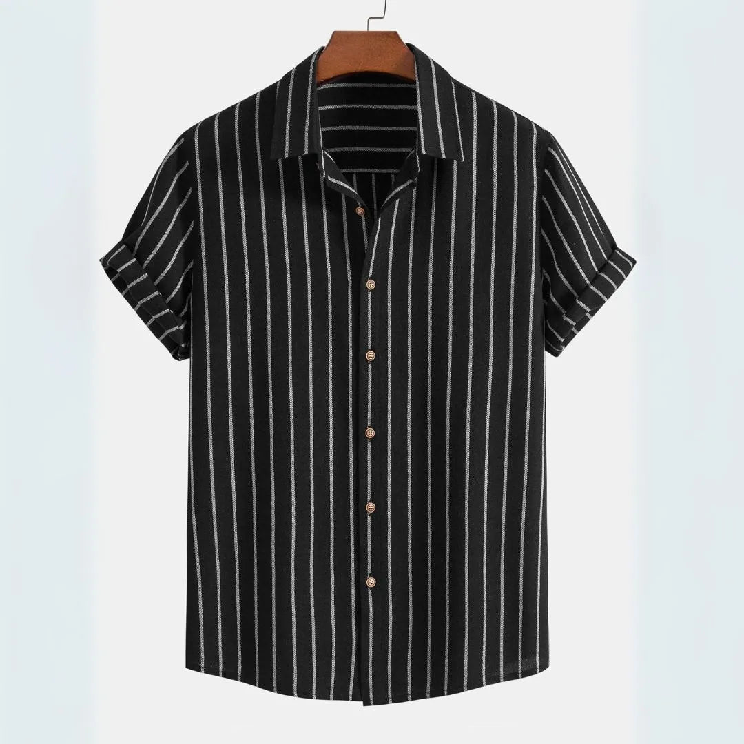Callum Vertical Stripe Short Sleeve Shirt