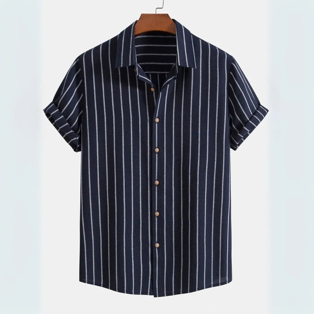 Callum Vertical Stripe Short Sleeve Shirt